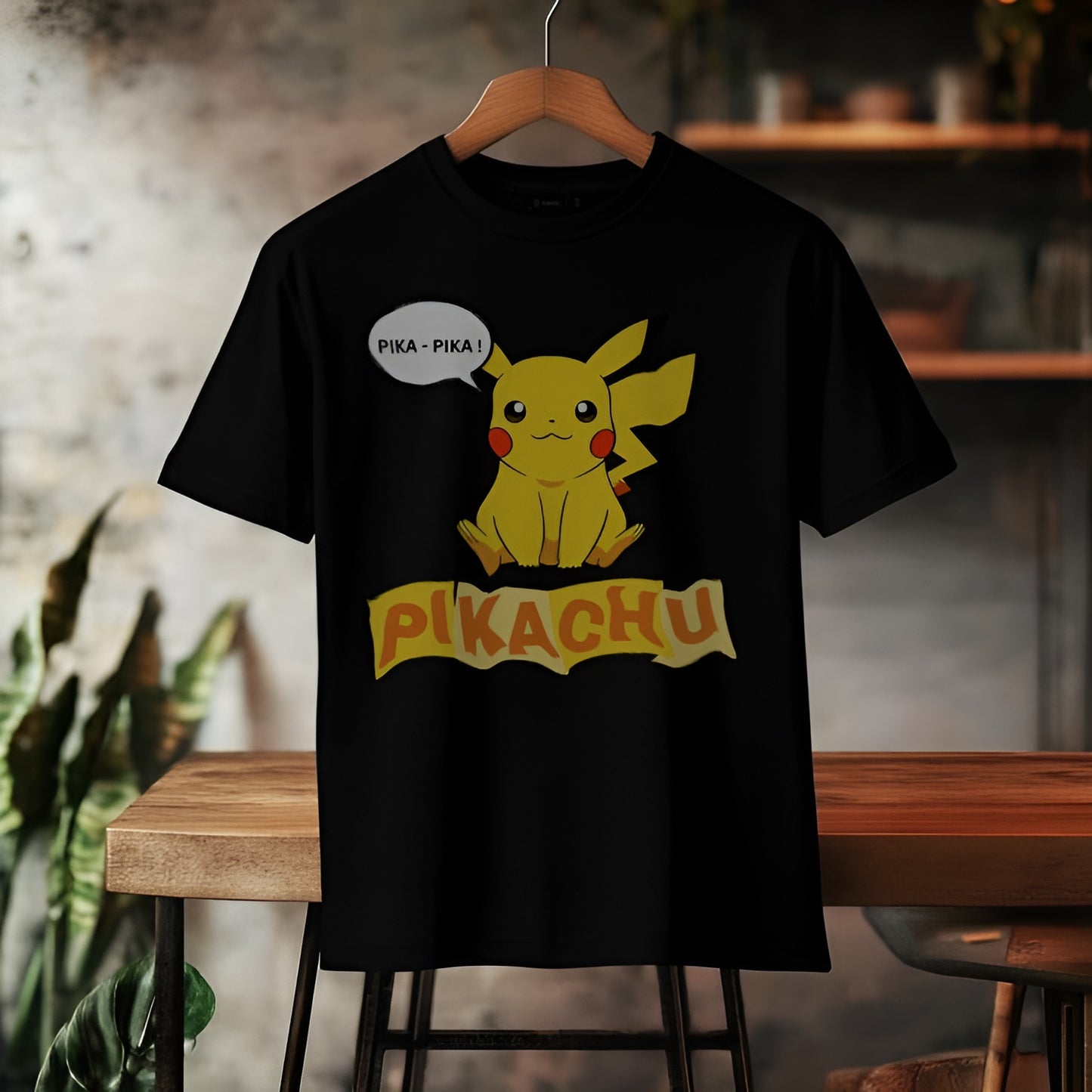 Oversized Pikachu anime cartoon design comfy Cotton T - Shirt