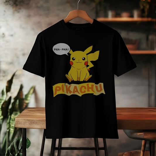 Oversized Pikachu anime cartoon design comfy Cotton T - Shirt