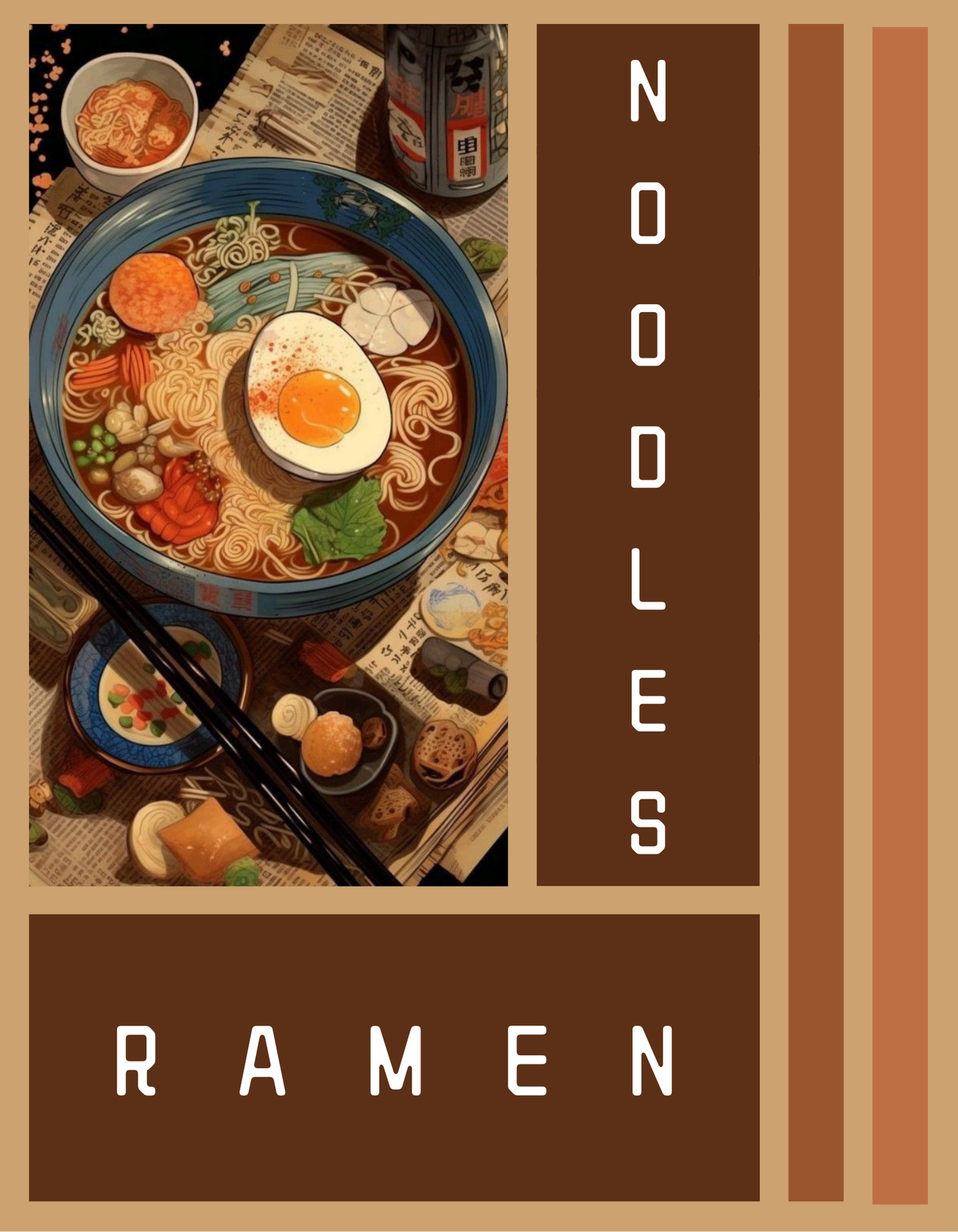 Oversized foodie design Ramen Noodles comfy Cotton T-shirt