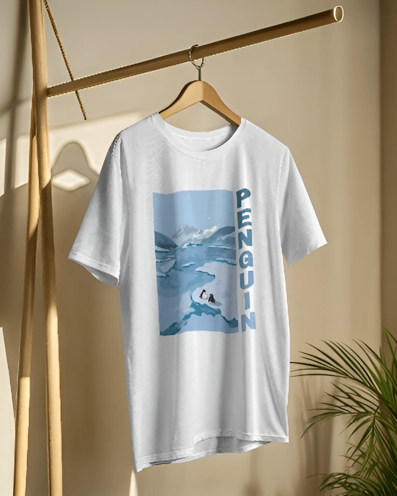 Oversized Aesthetic Penguin comfy Cotton T  - Shirt