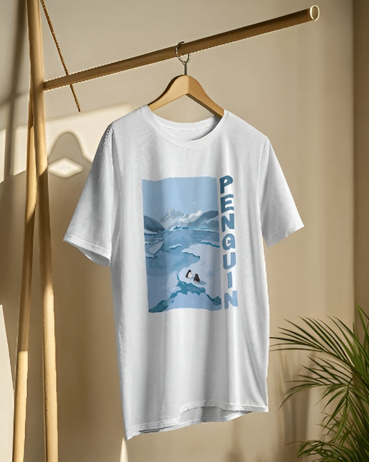Oversized Aesthetic Penguin comfy Cotton T  - Shirt