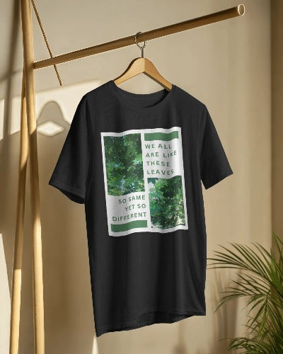 Oversized Aesthetic "we are like leaves..." comfy Cotton T - Shirt