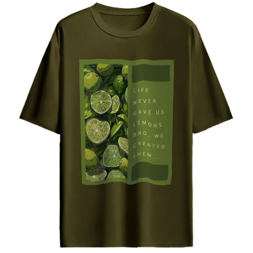 Oversized Lemon design Comfy quoted Cotton quoted T - Shirt