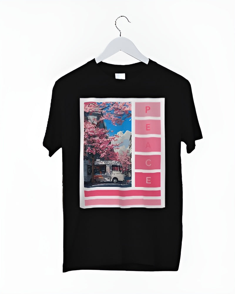 Oversized Peace printed comfy Cotton T - Shirt
