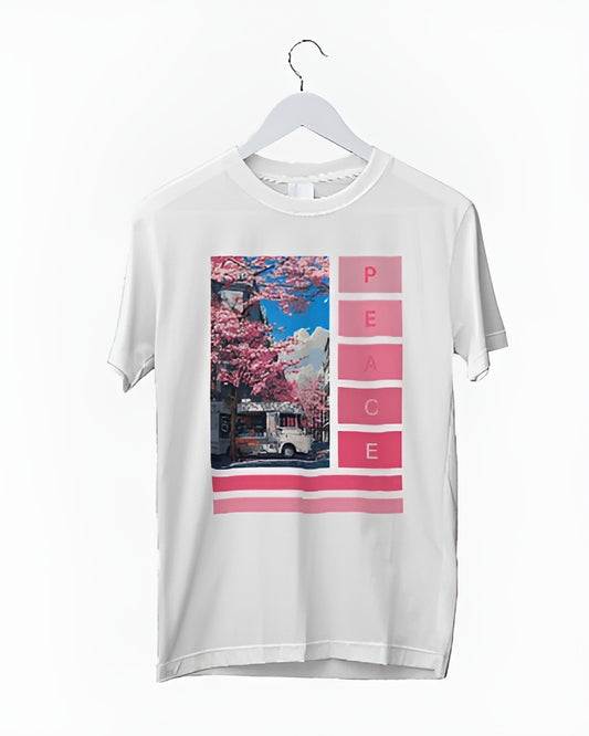 Oversized Peace printed comfy Cotton T - Shirt